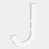 Plastic letter wit J  